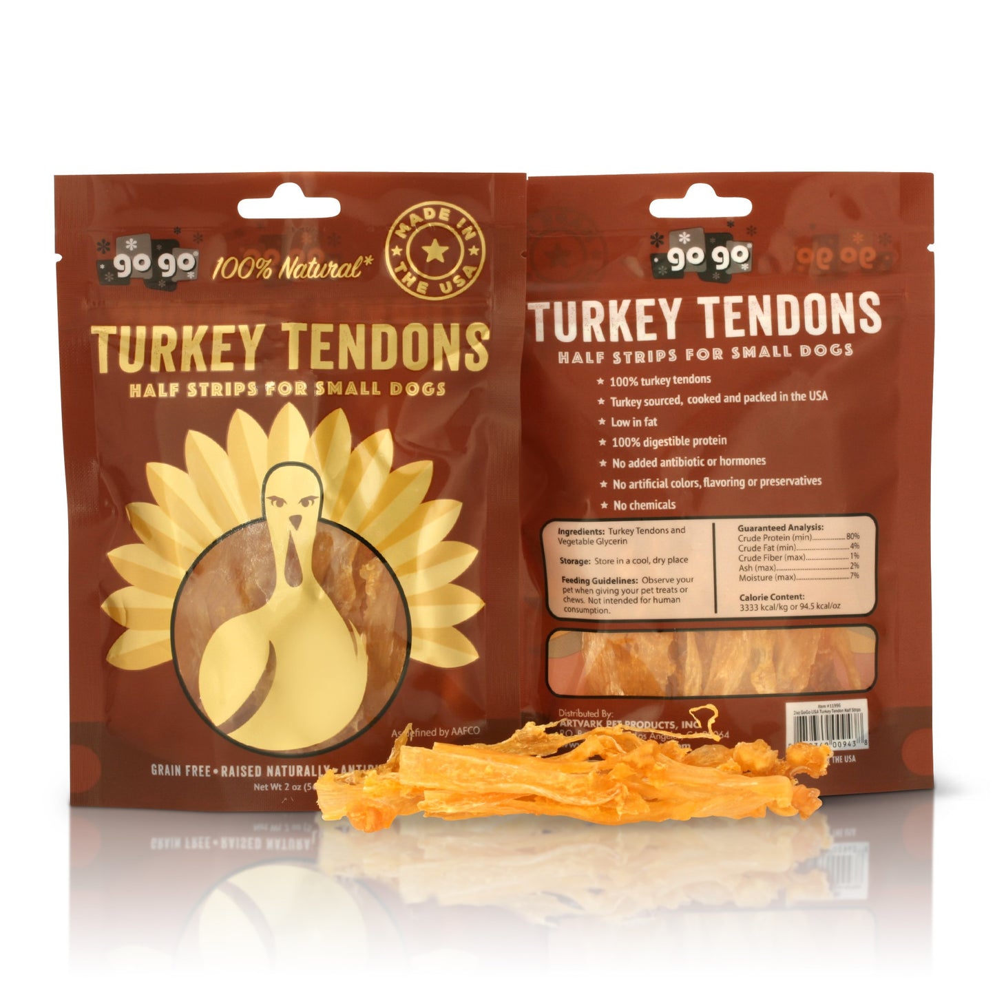 GoGo USA Turkey Tendon Strips for Cats