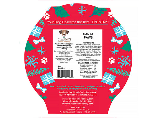 Claudia's Canine Bakery 11oz Santa Paws Classic Pearl Wrap