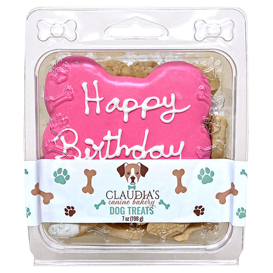 Claudia's Canine Bakery 7oz Pink Happy Birthday Clamshell