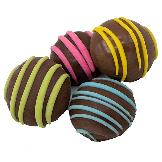 Claudia's Canine Bakery Truffles Dipped in Carob With Strips