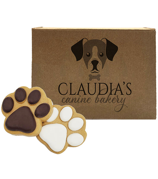 Claudia's Canine Bakery Carob & Yogurt Peanut Butter Paw Prints